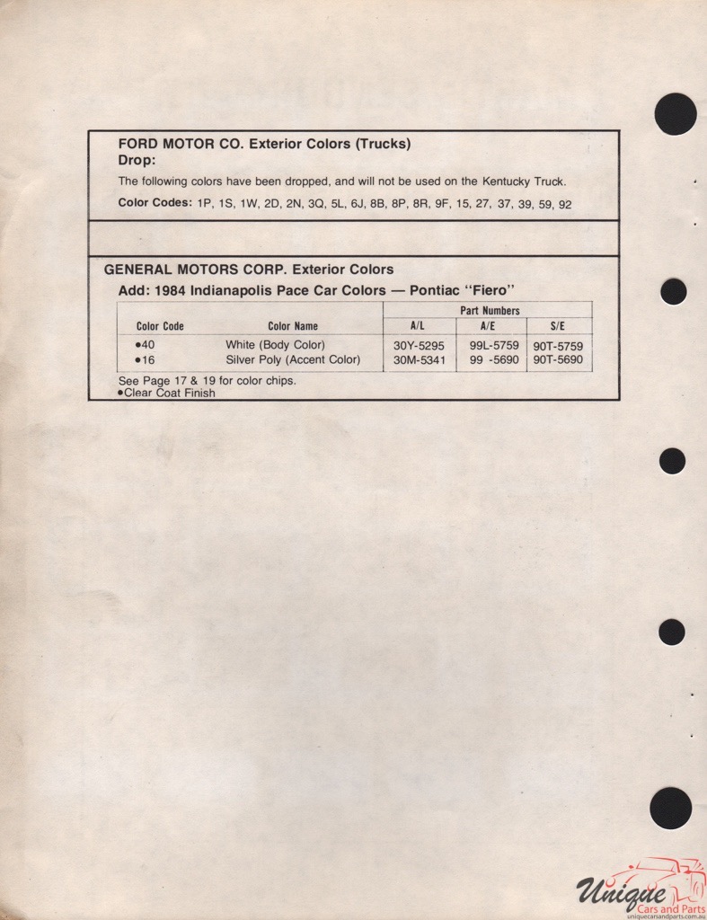 1984 General Motors Paint Charts Martin-Senour 9